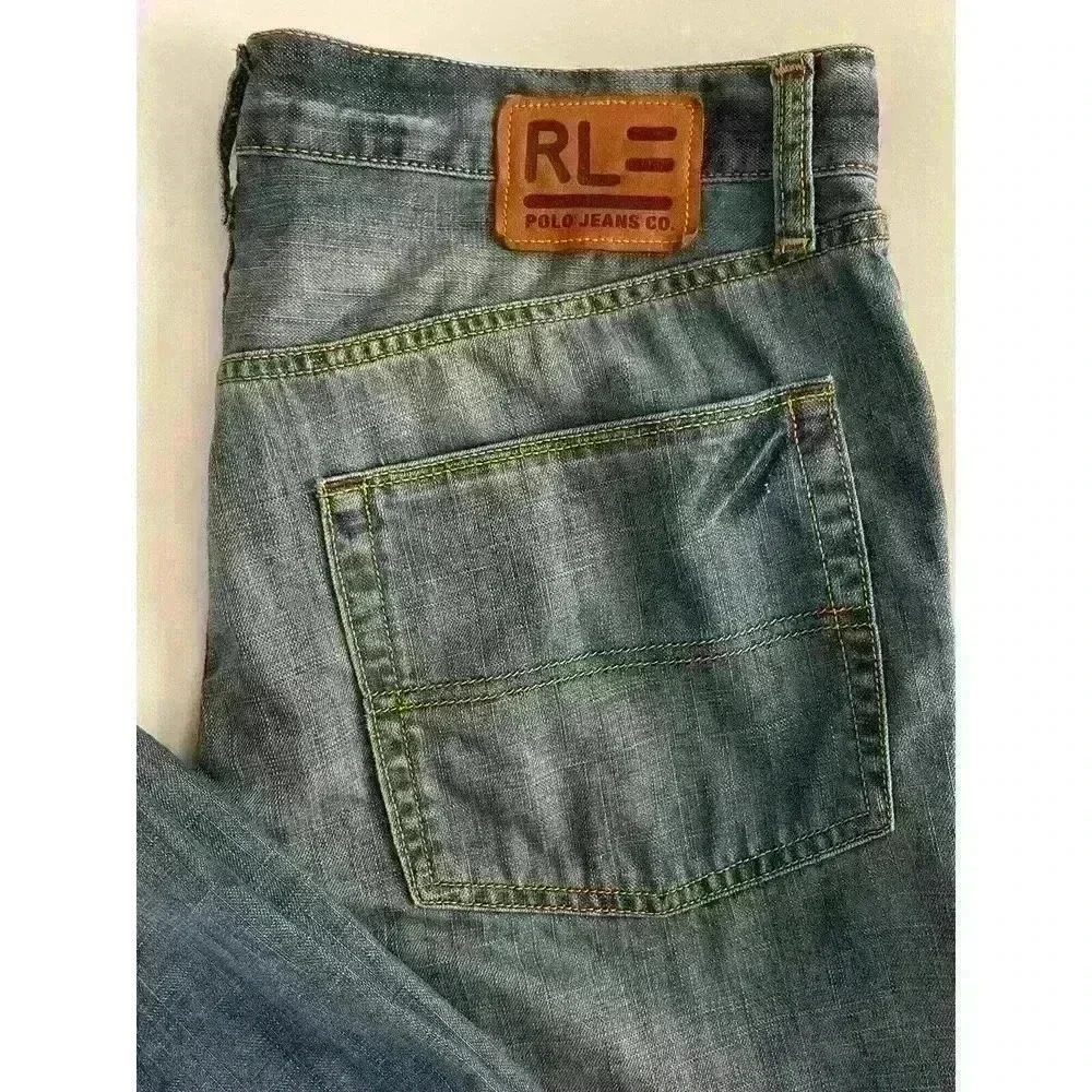 Vintage RL Polo Jeans Co. Men's Relaxed Straight Leg 100% Cotton Size 33 Flaw - Picture 5 of 15